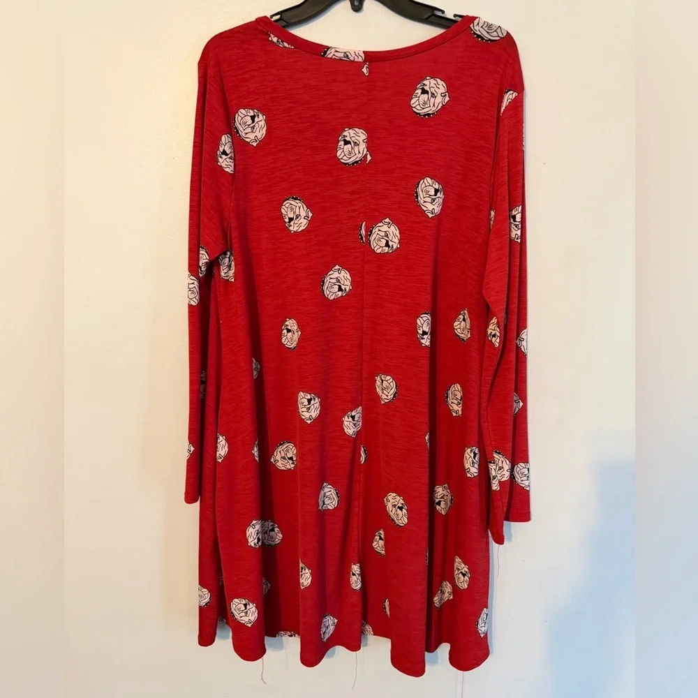 Georgia Bulldogs A-Line Long Sleeve Dress